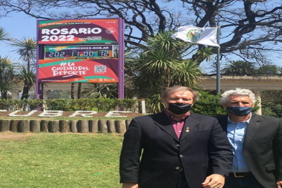 Imagen de AEHGAR participo del lanzamiento del reloj de cuenta regresiva de los III Juegos Suramericanos de la Juventud Rosario 2022