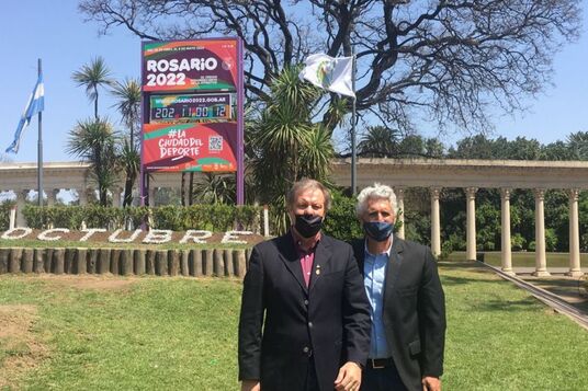 Imagen de AEHGAR participo del lanzamiento del reloj de cuenta regresiva de los III Juegos Suramericanos de la Juventud Rosario 2022